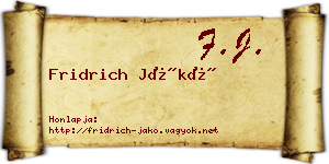 Fridrich Jákó névjegykártya